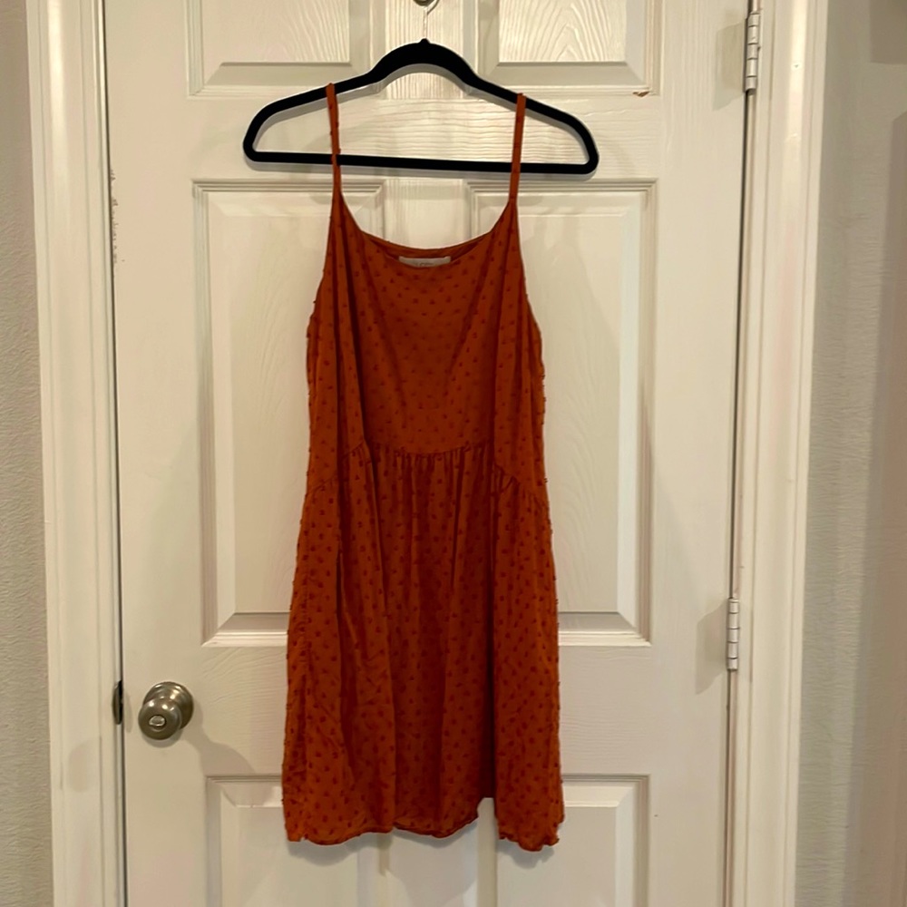 Burnt Orange dot dress from Loft, Large